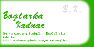 boglarka kadnar business card